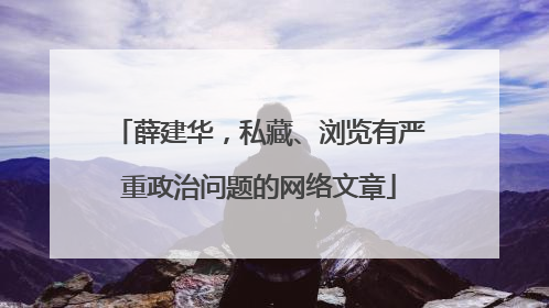 薛建华，私藏、浏览有严重政治问题的网络文章
